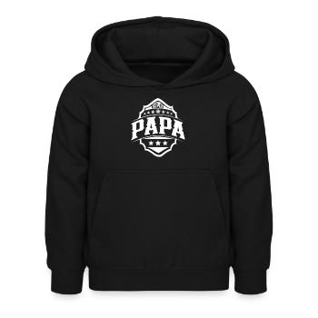 Super Papa Vater Vatertag - Kinder Hoodie - Schwarz - Vorne - AI Model Kid Female (0cm)