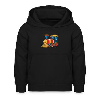 Niedliche Zug Eisenbahn Lokomotive - Kinder Hoodie - Schwarz - Vorne - AI Model Kid Female (0cm)