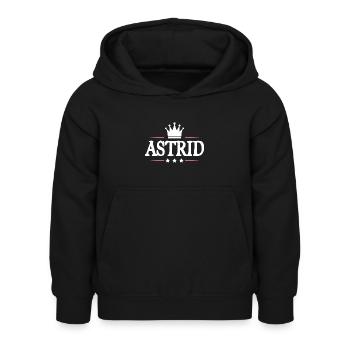 Astrid - Kinder Hoodie - Schwarz - Vorne - AI Model Kid Female (0cm)