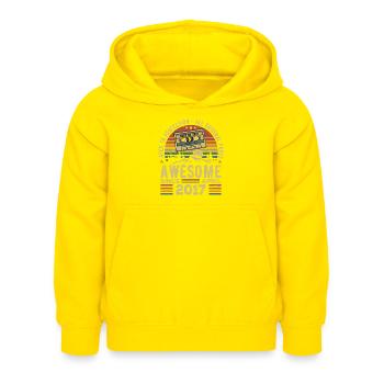 April 2017 Vintage Retro Geburtstagsgeschenk - Kinder Hoodie - Gelb - Vorne - AI Model Kid Female (0cm)