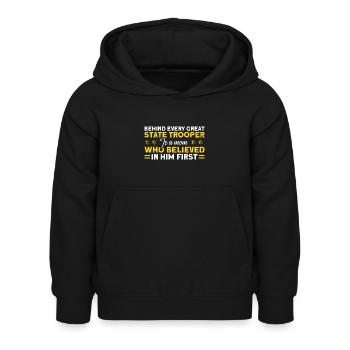 Mère Officier de police Policier - Sweat à capuche Enfant - noir - Devant - AI Model Kid Female (0cm)