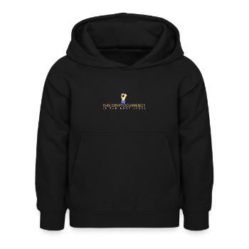 this cryptocurrency is the next level - Kids Hoodie - black - Front - AI Model Kid Female (0cm)