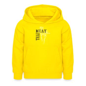 Boxing Fighting Muay Thai - Kids Hoodie - yellow - Front - AI Model Kid Female (0cm)