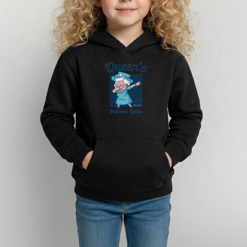 Dabbing British Queen Monarchy Platinum Jubilee Kids Hoodie