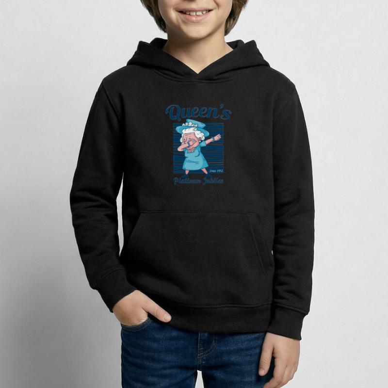 Dabbing British Queen Monarchy Platinum Jubilee Kids Hoodie
