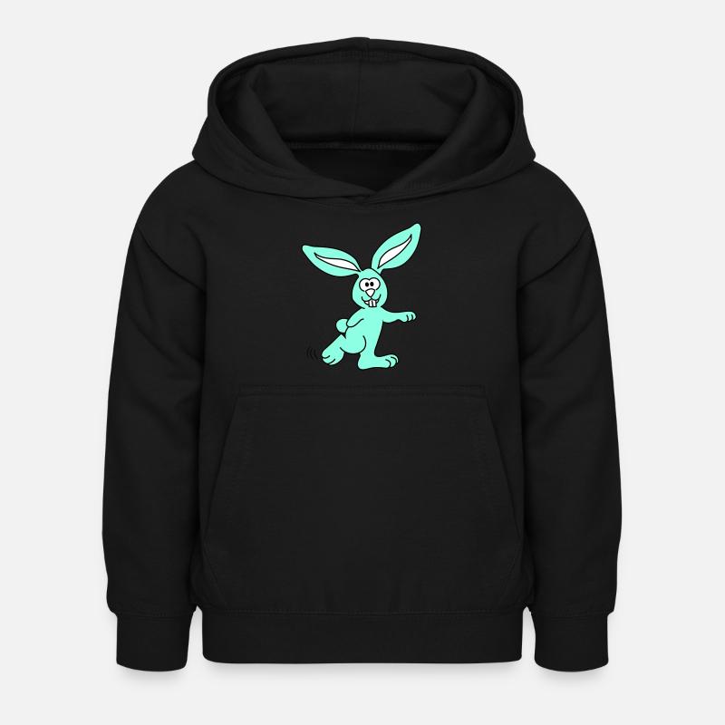 Rabbit | Rabbit | Vectorgraphic 3colors - Kids Hoodie - black