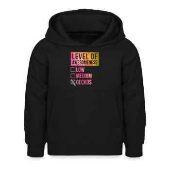 Gecko - Kinder Hoodie - Schwarz - Vorne - AI Model Kid Female (0cm)