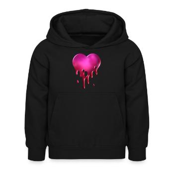 Cœur fondant - Sweat à capuche Enfant - noir - Devant - AI Model Kid Female (0cm)