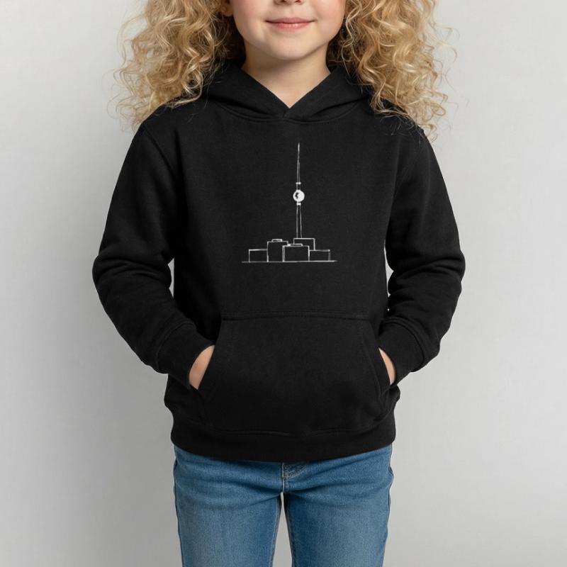 Fernsehturm Minimal w Kinder Hoodie