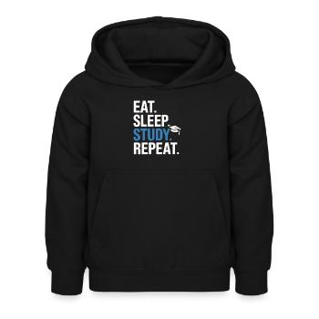 Eat Sleep Study Repeat - Kinder Hoodie - Schwarz - Vorne - AI Model Kid Female (0cm)