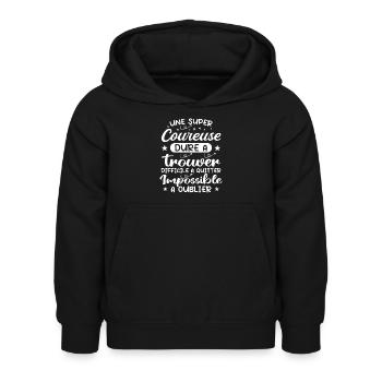 Une Super Coureuse - Cadeau coureuse - Sweat à capuche Enfant - noir - Devant - AI Model Kid Female (0cm)
