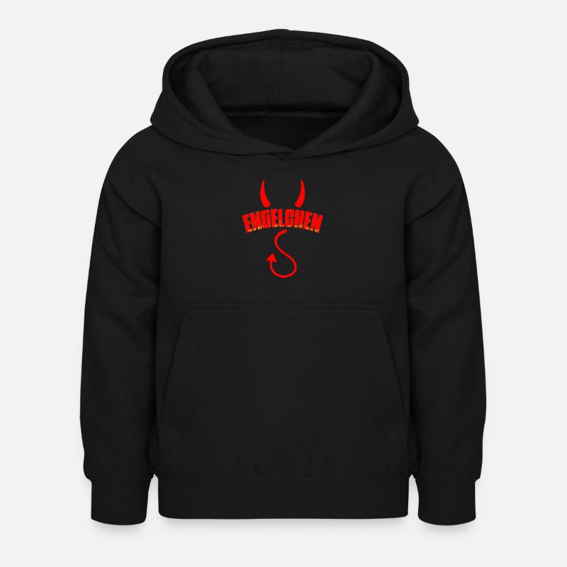 ENGELCHEN TEUFELCHEN Fasching Kostüm Teufel Engel - Kinder Hoodie - Schwarz