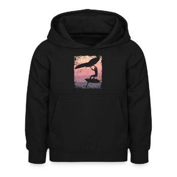 Wing Foil Wingsurf Retro Foil Wings - Sweat à capuche Enfant - noir - Devant - AI Model Kid Female (0cm)