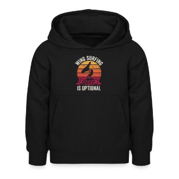 Schwerkraft Ist Optional Flügelfolie Wingsurfing - Kinder Hoodie - Schwarz - Vorne - AI Model Kid Female (0cm)