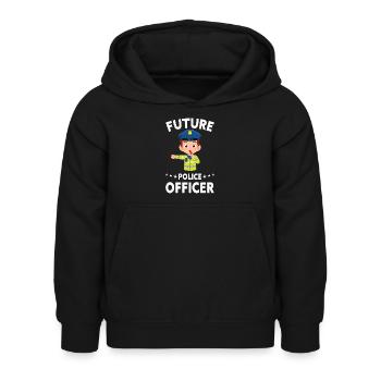 Bureau de Police des Policiers - Sweat à capuche Enfant - noir - Devant - AI Model Kid Female (0cm)