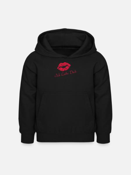 Ich Liebe Dich - Kinder Hoodie - Schwarz