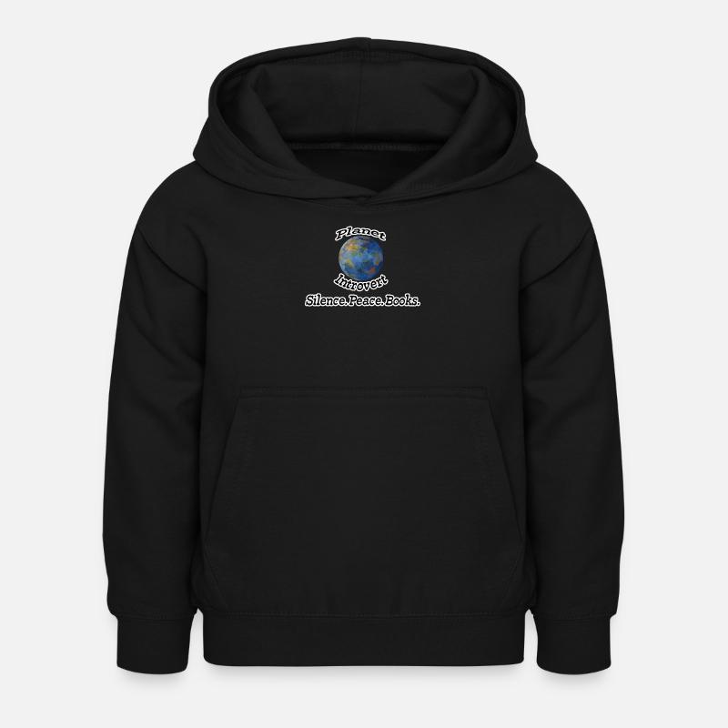 Planet Introvert Nerd, Fun, Geschenk Sprüche, Buch - Kinder Hoodie - Schwarz