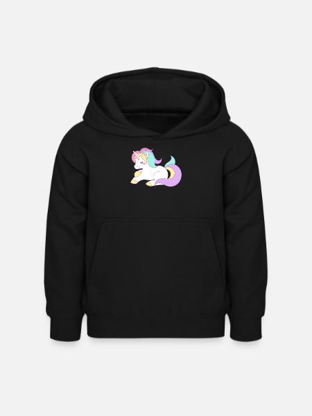 Einhorn - Kinder Hoodie - Schwarz