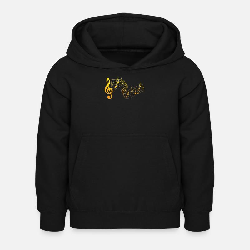 Musical notes - Kids Hoodie - black