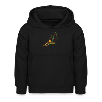 Trompette Underground Soundsystem - Sweat à capuche Enfant - noir - Devant - AI Model Kid Female (0cm)
