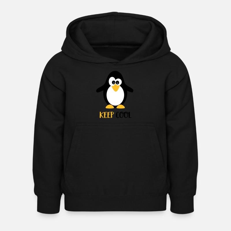 penguin - Kids Hoodie - black
