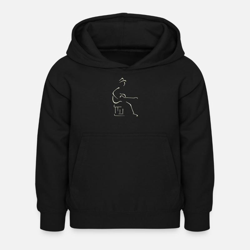 Guitariste blues - Sweat à capuche Enfant - noir