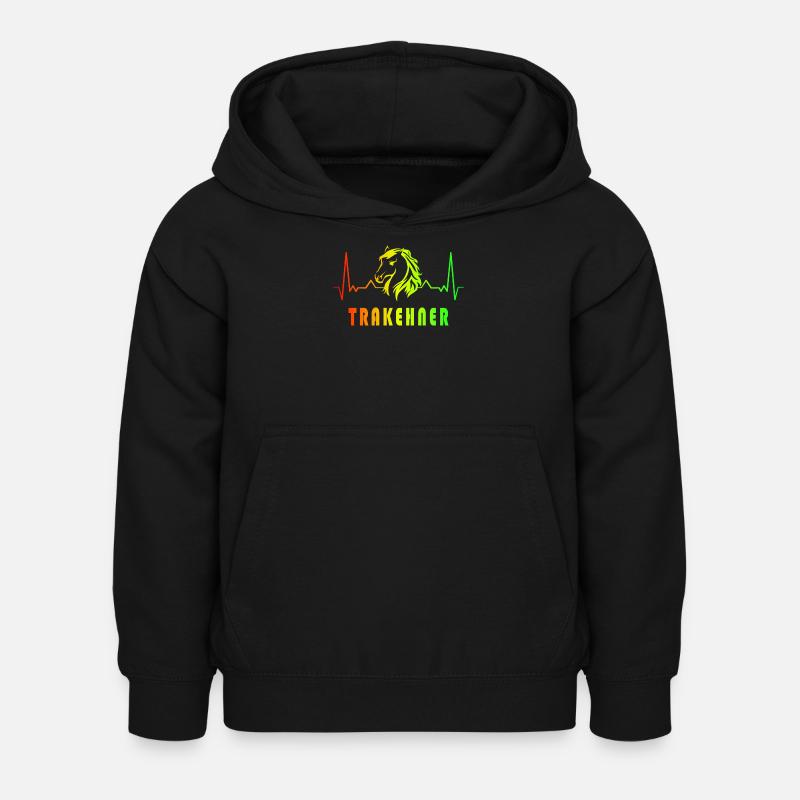 Conception de la fréquence cardiaque des chevaux - Sweat à capuche Enfant - noir