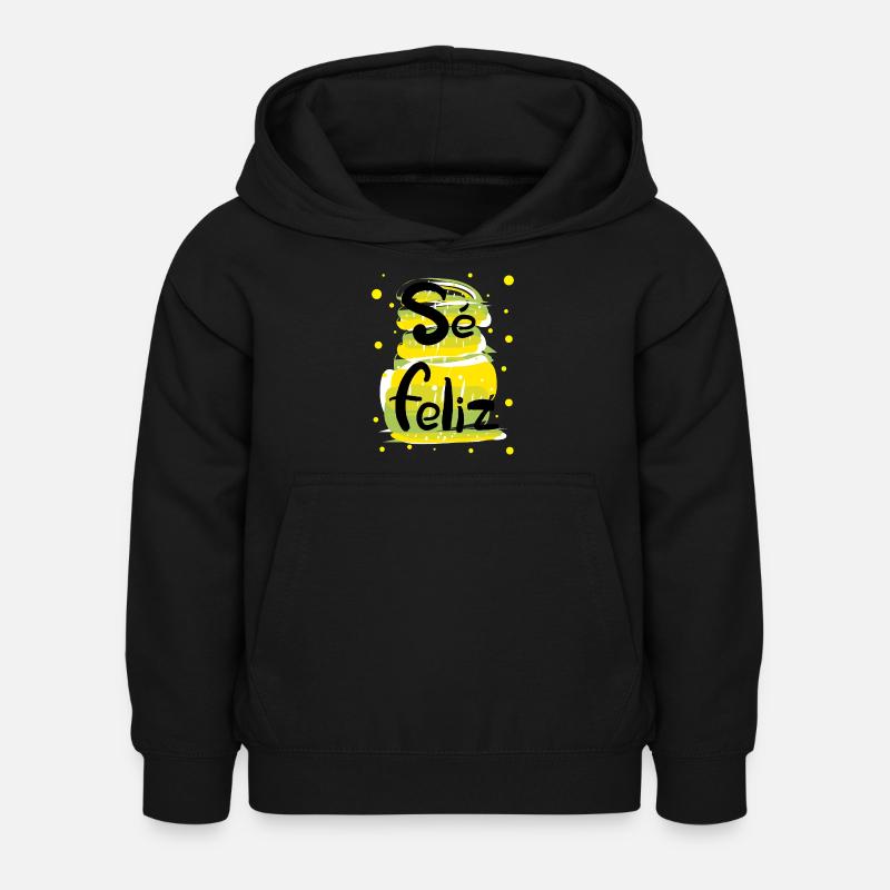 Se feliz typo espagnol - Sweat à capuche Enfant - noir