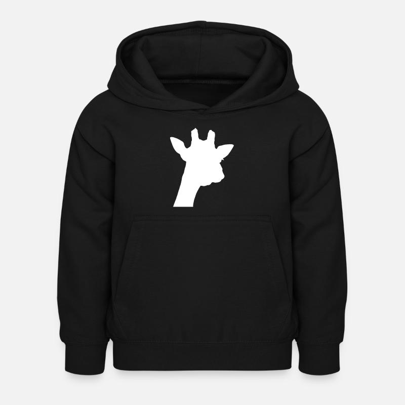 giraffe blanc - Sweat à capuche Enfant - noir