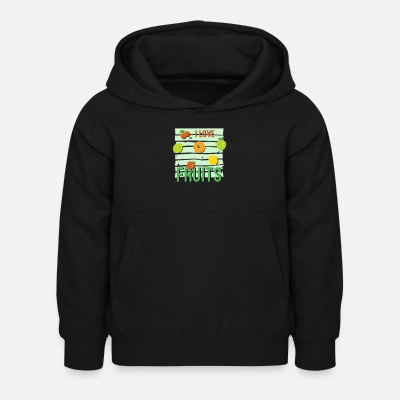 J’adore fruits - Sweat à capuche Enfant - noir