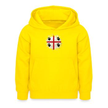 Design de drapeau vintage de la Sardaigne - Sweat à capuche Enfant - jaune - Devant - AI Model Kid Female (0cm)