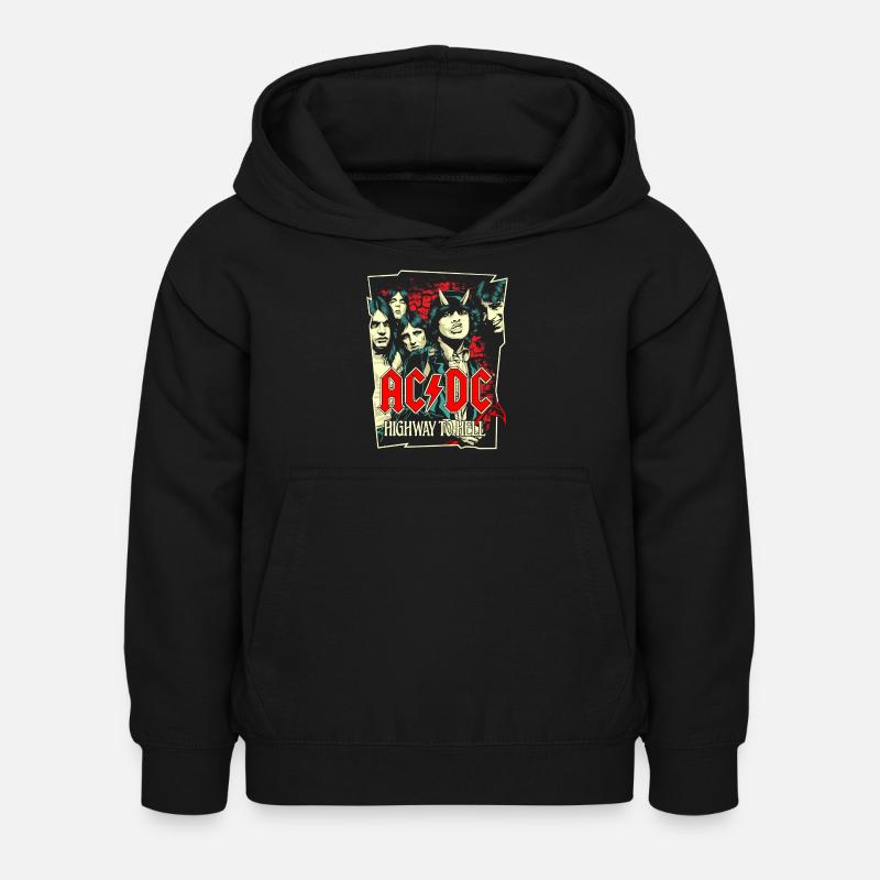 AC/DC Logo Highway To Hell Album Rétro - Sweat à capuche Enfant - noir