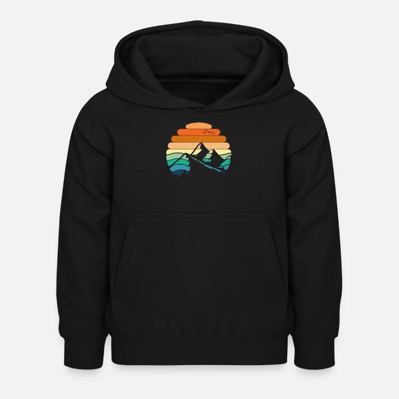 Paysage de montagne Coucher de soleil - Sweat à capuche Enfant - noir
