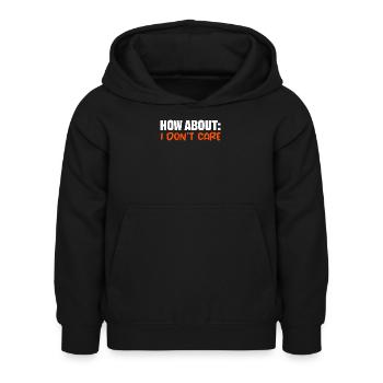 Dicton cool : je m’en fous je m’en fous - Sweat à capuche Enfant - noir - Devant - AI Model Kid Female (0cm)