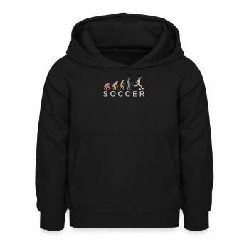 Fußball Evolution retro Farben Fußballer Symbol - Kinder Hoodie - Schwarz - Vorne - AI Model Kid Female (0cm)