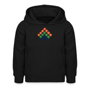 Mosaikpfeil nach oben - Kinder Hoodie - Schwarz - Vorne - AI Model Kid Female (0cm)