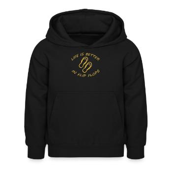 LIFE IS BETTER IN FLIP FLOPS - Kinder Hoodie - Schwarz - Vorne - AI Model Kid Female (0cm)