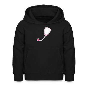 Stéthoscope coloré - Sweat à capuche Enfant - noir - Devant - AI Model Kid Female (0cm)