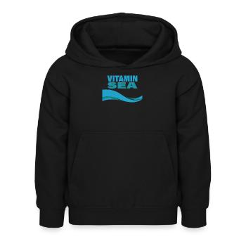 VITAMINE DE MER - Sweat à capuche Enfant - noir - Devant - AI Model Kid Female (0cm)