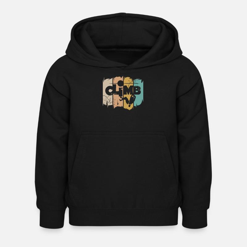 wspinaczka retro ikona boulderingu vintage climber - Dziecięca bluza z kapturem - czarny