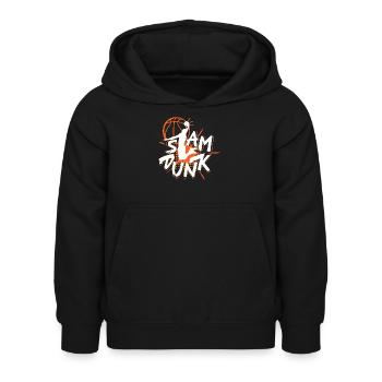 Basketball Slam Dunk Motifs - Sweat à capuche Enfant - noir - Devant - AI Model Kid Female (0cm)