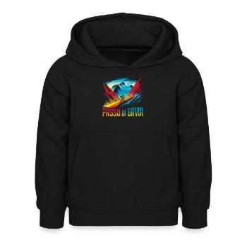 Gavia Pass - Legendary Ascent - Italy - Kids Hoodie - black - Front - AI Model Kid Female (0cm)
