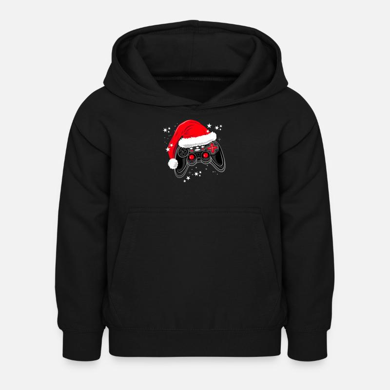 Manette de jeu avec chapeau de Père Noël - Sweat à capuche Enfant - noir