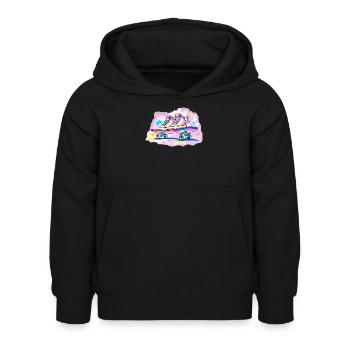 Skateboard mit Schuhe - Kinder Hoodie - Schwarz - Vorne - AI Model Kid Female (0cm)