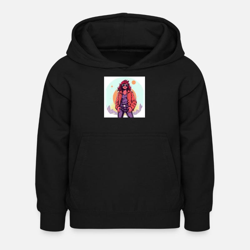 Style des années 90 - Sweat à capuche Enfant - noir