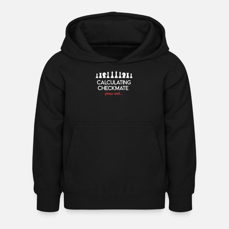 Échecs - Calcul de l’échec et mat, veuillez patienter... - Sweat à capuche Enfant - noir