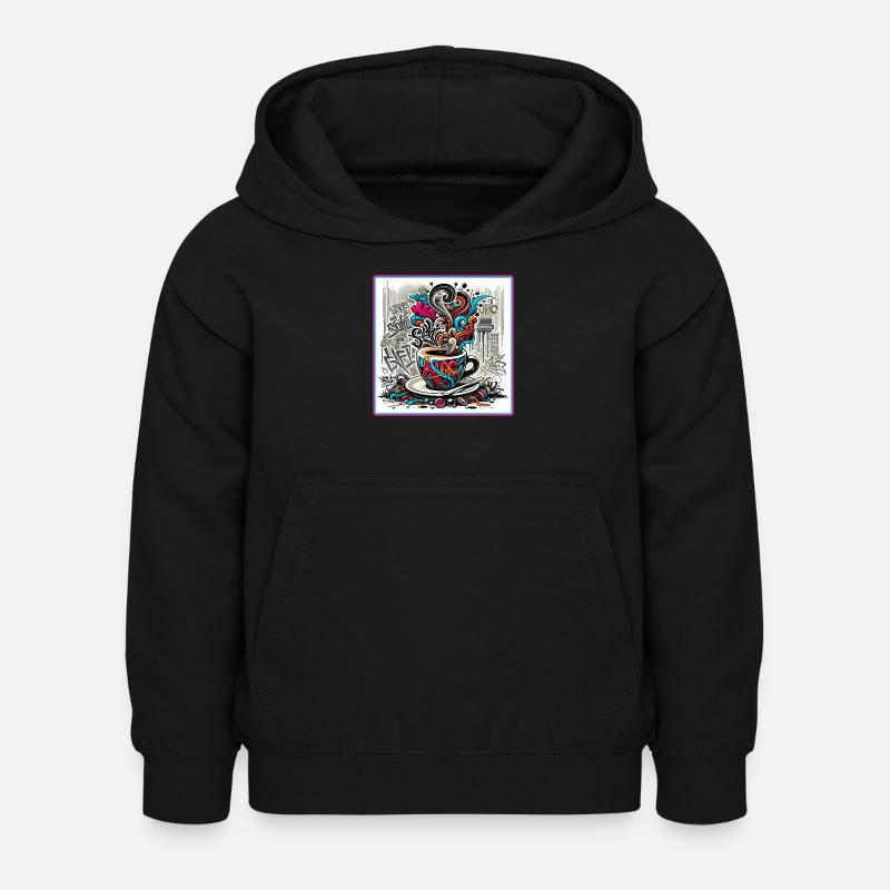 Espresso Graffiti - Kinder Hoodie - Schwarz