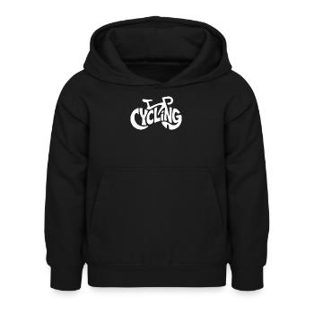 Cyclisme Vélo Word Art - Sweat à capuche Enfant - noir - Devant - AI Model Kid Female (0cm)