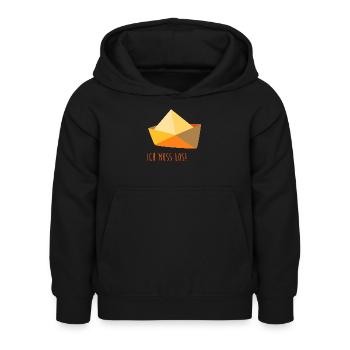 Bateau Aviron Mer Bateau Papier Vacances Maritime - Sweat à capuche Enfant - noir - Devant - AI Model Kid Female (0cm)
