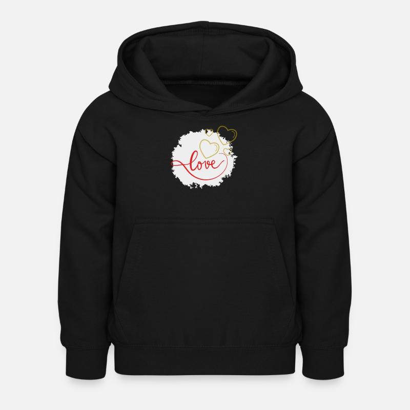 amour - Sweat à capuche Enfant - noir